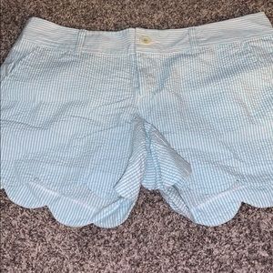 Lilly Pulitzer Seersucker Scalloped Shorts